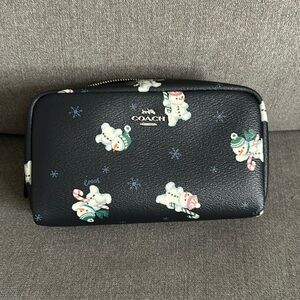 Coach snowman makeup pouch